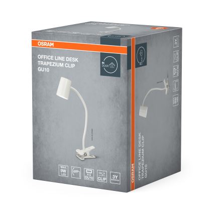 Osram - Bordlampe med klemme DESK LINE 1xGU10/9W/230V hvid