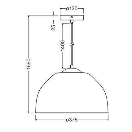 Osram - CAMEL BELL pendel med kabel 1xE27/9W/230V Ø 37,5 cm