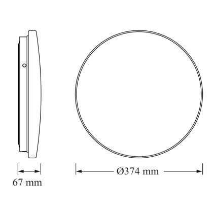 Osram - LED-loftlampe med skumringssensor CEILING ROUND LED/24W/230V 4000K Ø 37 cm hvid