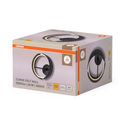 Osram - DECOR CURVE LED vægarmatur, 20W/230V, grå