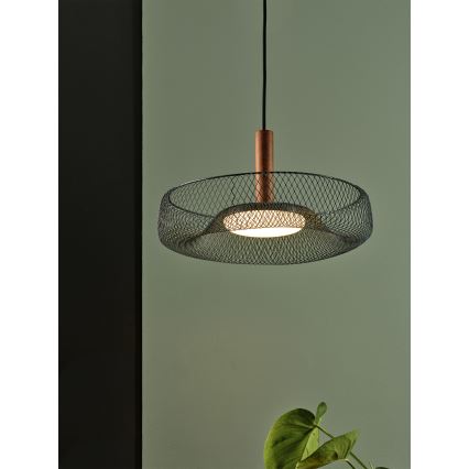Osram - DECOR MESH LED-pendel på wire, 18,5 W/230 V, Ø 40 cm, sort/gummitræ