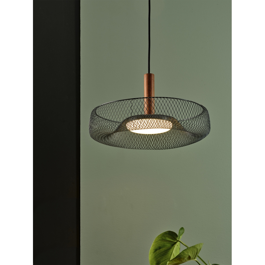 Osram - DECOR MESH LED-pendel på wire, 18,5 W/230 V, Ø 40 cm, sort/gummitræ