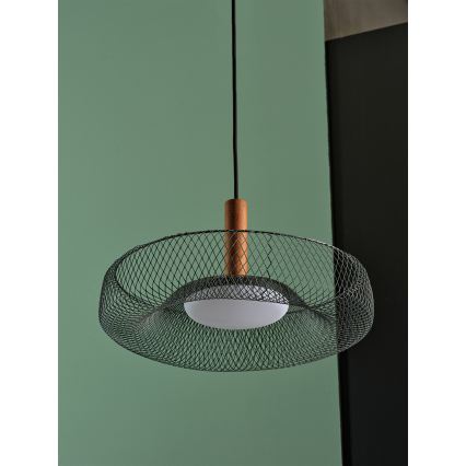 Osram - DECOR MESH LED-pendel på wire, 18,5 W/230 V, Ø 40 cm, sort/gummitræ