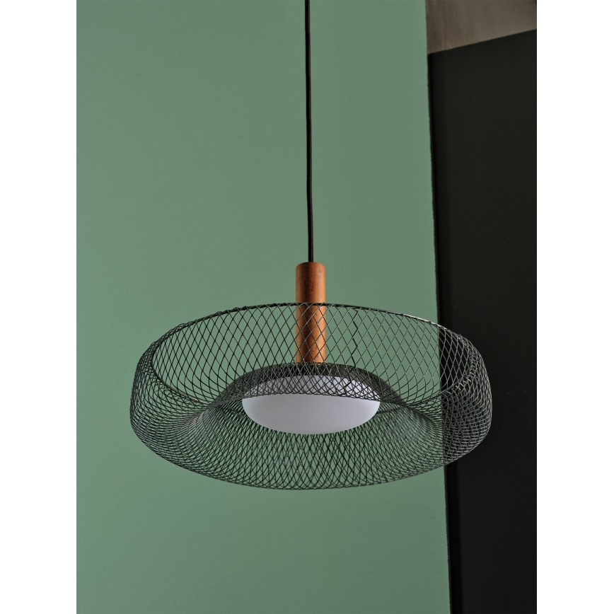 Osram - DECOR MESH LED-pendel på wire, 18,5 W/230 V, Ø 40 cm, sort/gummitræ