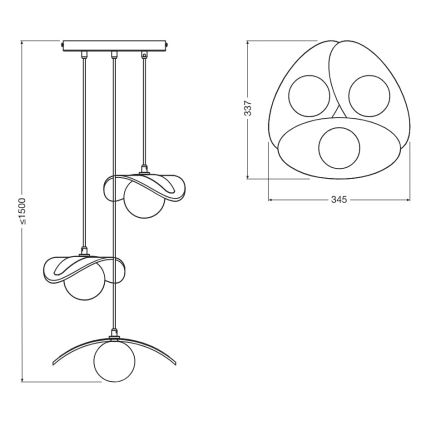 Osram - DECOR PEARL pendel på kabel 3xG9/5W/230V beige