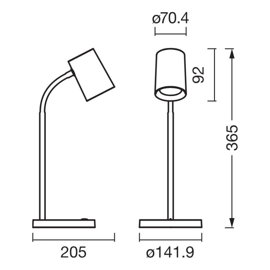 Osram - DESK LINE bordlampe 1xGU10/9W/230V grå
