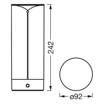Osram - LED dæmpbar berøringsbetjent udendørs bordlampe ENDURA STYLE LED/1,5W/5V 2500 mAh USB IP54 antracit