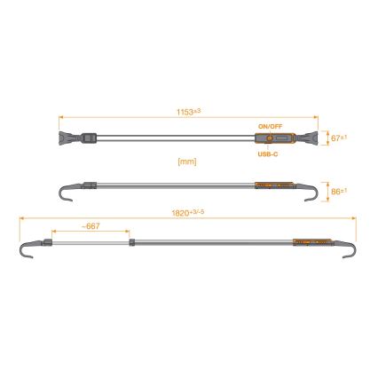 Osram - LED-dæmpbar genopladelig inspektionslampe LEDINSPECT UNDERBONNET LED/16W/3,7V IP65