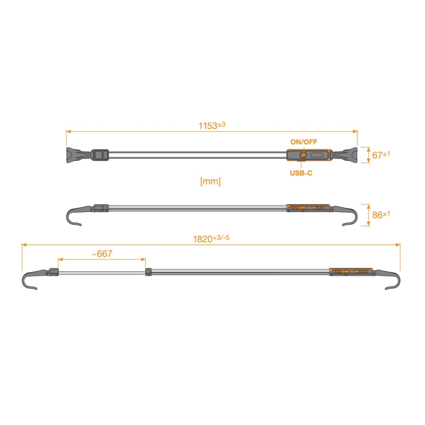 Osram - dæmpbar, genopladelig LED-lommelygte LEDINSPECT UNDERBONNET LED/16W/3,7V IP65 4400 mAh