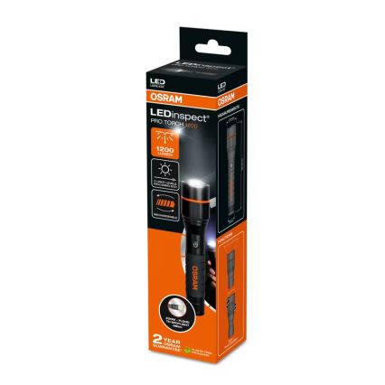Osram - LED Dæmpbar genopladelig lommelygte LEDINSPECT PRO TORCH 1200 LED/13W/3,6V 4000 mAh IP44