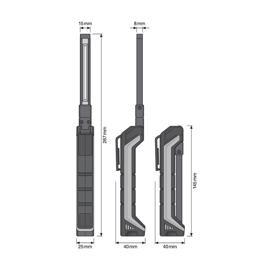 Osram - LED Dæmpbar genopladelig lommelygte LEDINSPECT POCKET200 LED/2W/3,7V IP54