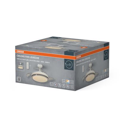 Osram - Dæmpbar LED-loftlampe med ventilator LEVECHE LED/36W/230V 3000/4000/6500K + fjernbetjening