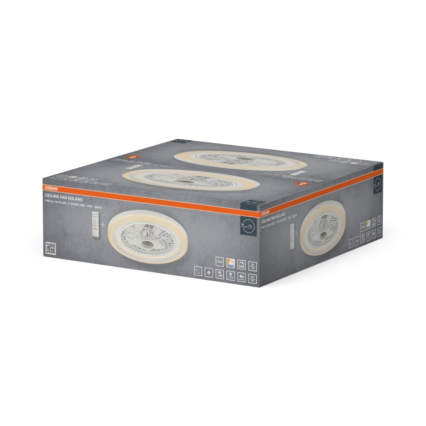 Osram - LED-dæmpbar loftlampe med ventilator SOLANO LED/26W/230V 3000/4000/6500K + fjernbetjening