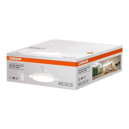 Osram - Dæmpbar LED-armatur med ventilator WING LED/36W/230V 3000/4000/6000K + fjernbetjening