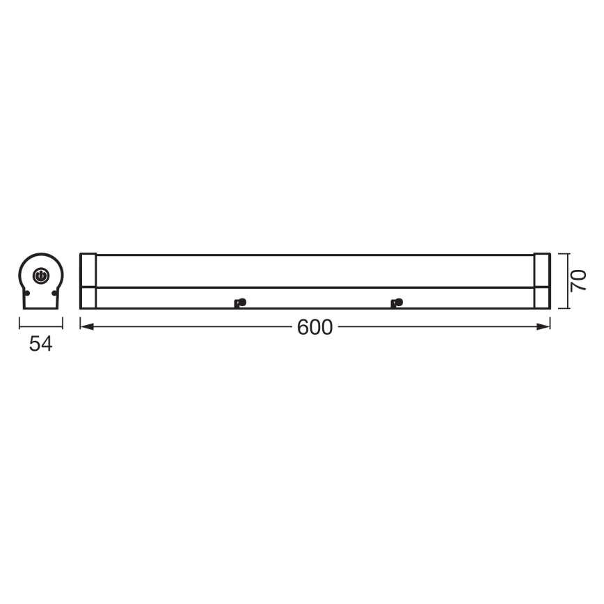Osram - LED dæmpbar spejlbelysning ORBIS TUBE LED/12W/230V 60 cm IP44 sort