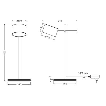 Osram - dæmpbar berøringsbetjent LED-bordlampe DECOR KYOTO LED/12W/230V CRI 90 sort