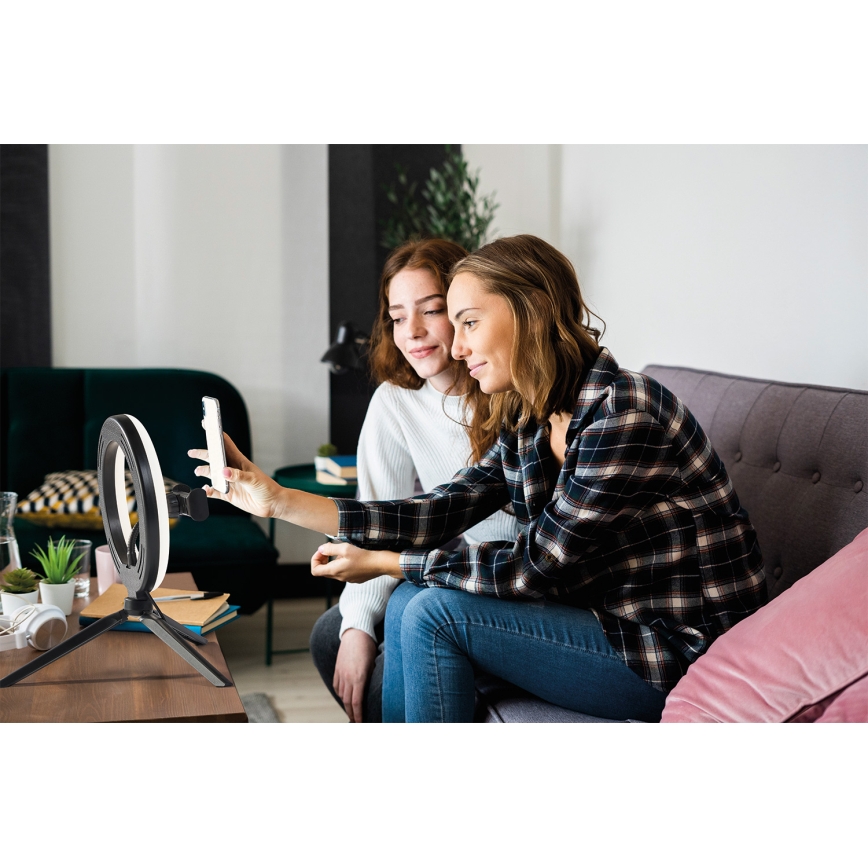 Osram - LED dæmpbar bordlampe med stativ og holder til vlogging LED/5,5W/USB 3000-6500K 210 mAh