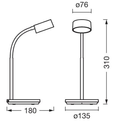 Osram - LED-dæmpbar skrivebordslampe OFFICE LINE LED/4,8W/230V 3000/4000/6500K hvid