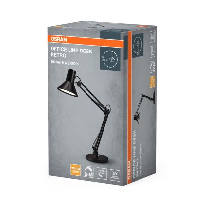 Osram - Dæmpbar LED-bordlampe OFFICE LINE LED/9W/230V 3000K sort