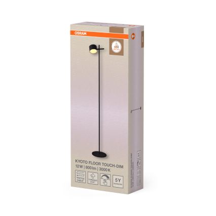 Osram - Dæmpbar gulvlampe med touch DECOR KYOTO LED/12W/230V CRI 90, sort