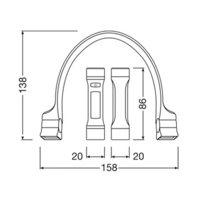 Osram - Dæmpbar genopladelig nakkelampe LEDINSPECT WEARABLE NECKLIGHT LED/1W/3,7V IP54