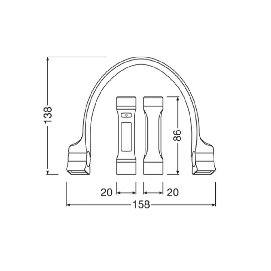 Osram - Dæmpbar genopladelig nakkelampe LEDINSPECT WEARABLE NECKLIGHT LED/1W/3,7V IP54