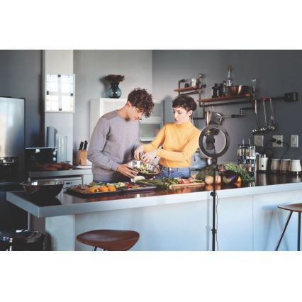 Osram - Dæmpbar LED-lampe med stativ og holder til vlogging, LED/6W/USB, 210 mAh