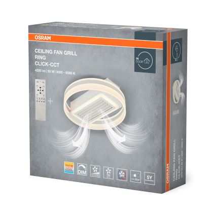 Osram - dæmpbar LED-loftlampe med integreret ventilator LED/55W/230V 3000-6500K hvid + fjernbetjening
