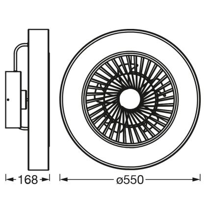 Osram - LED-dæmpbar loftarmatur med ventilator SMART+ LED/78W/230V 3000-6500K Wi-Fi + fjernbetjening
