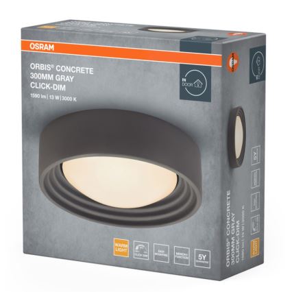Osram - LED dæmpbar loftlampe ORBIS CONCRETE LED/13W/230V Ø 30 cm grå/beton