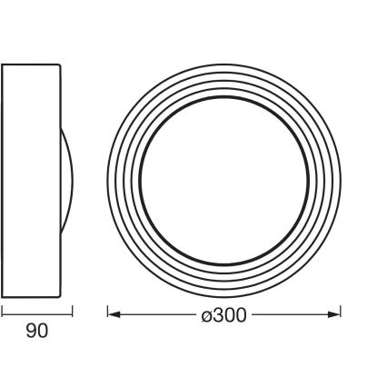 Osram - LED dæmpbar loftlampe ORBIS CONCRETE LED/13W/230V Ø 30 cm grå/beton
