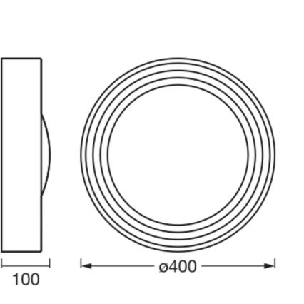 Osram - LED-dæmpbar loftlampe ORBIS CONCRETE LED/18W/230V Ø 40 cm grå/beton