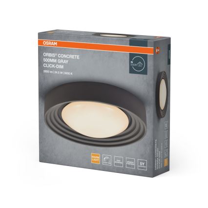 Osram - Dæmpbar LED-loftlampe ORBIS CONCRETE LED/24,5W/230V Ø 50 cm grå/beton