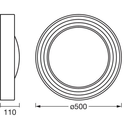 Osram - Dæmpbar LED-loftlampe ORBIS CONCRETE LED/24,5W/230V Ø 50 cm grå/beton