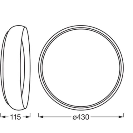 Osram - Dæmpbar LED-loftlampe ORBIS LIVIA LED/24W/230V Ø 43 cm sort/hvid