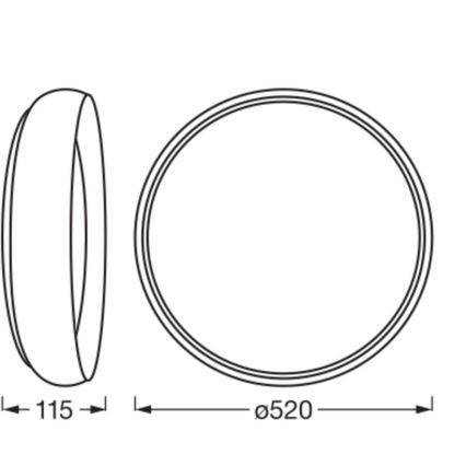Osram - LED-dæmpbar loftlampe ORBIS LIVIA LED/36W/230V Ø 52 cm sort/hvid