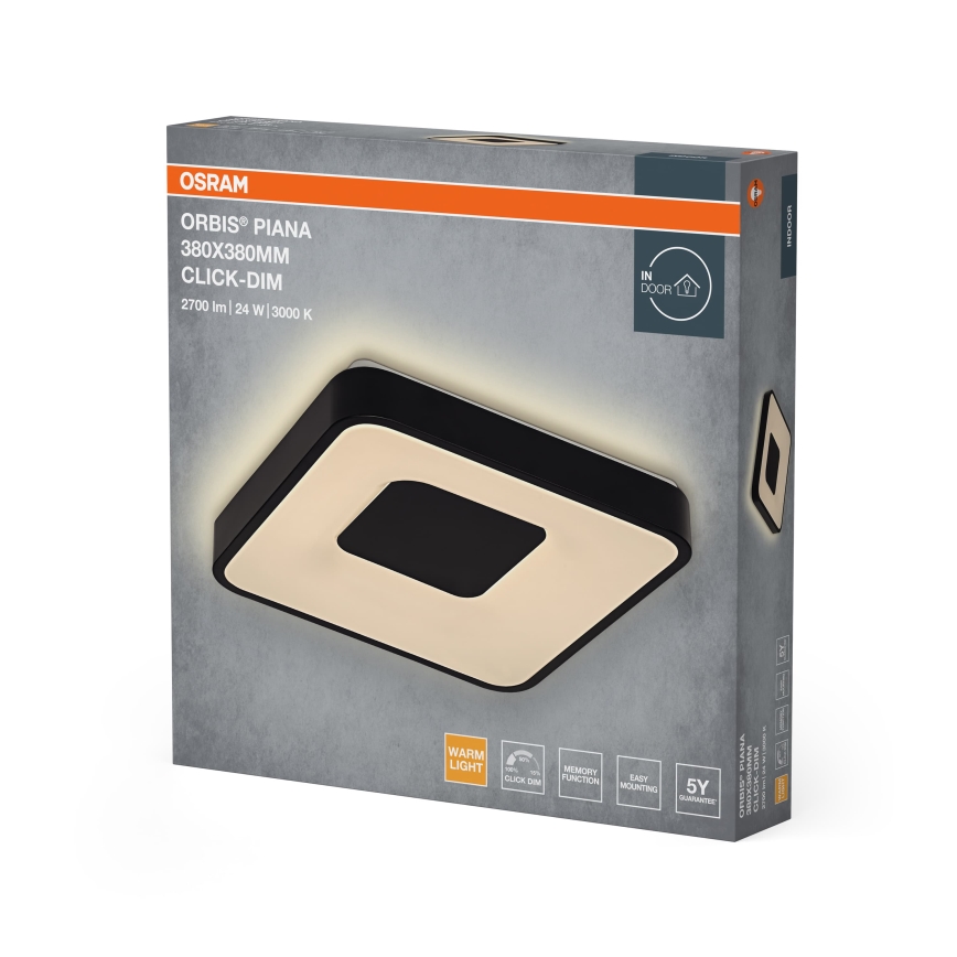 Osram - Dæmpbar LED-loftlampe ORBIS PIANA LED/24W/230V 38x38 cm sort