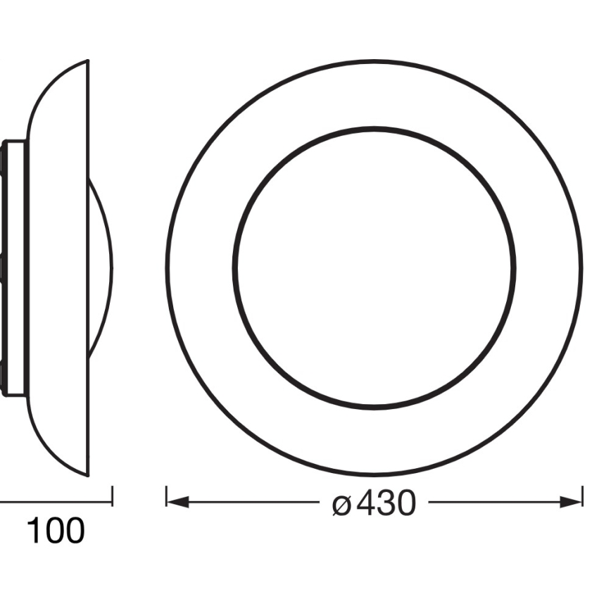 Osram - Dæmpbar LED-loftlampe ORBIS PLATE LED/35W/230V pr. 43 cm orange/sort