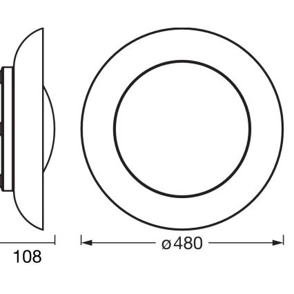 Osram - Dæmpbar LED-loftlampe ORBIS PLATE LED/45W/230V Ø 48 cm orange/sort