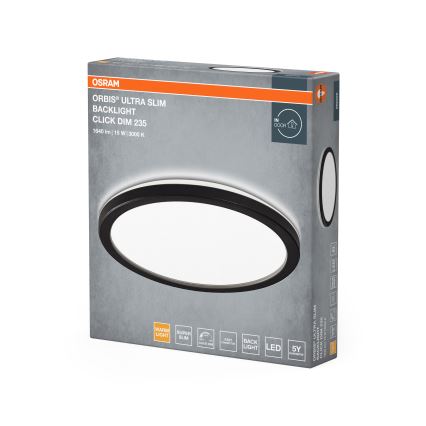 Osram - LED dæmpbar loftlampe ORBIS ULTRA SLIM LED/15W/230V 3000 K Ø 23,5 cm sort