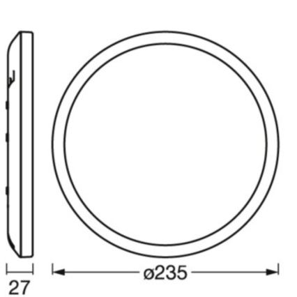 Osram - LED dæmpbar loftlampe ORBIS ULTRA SLIM LED/15W/230V 3000 K Ø 23,5 cm sort