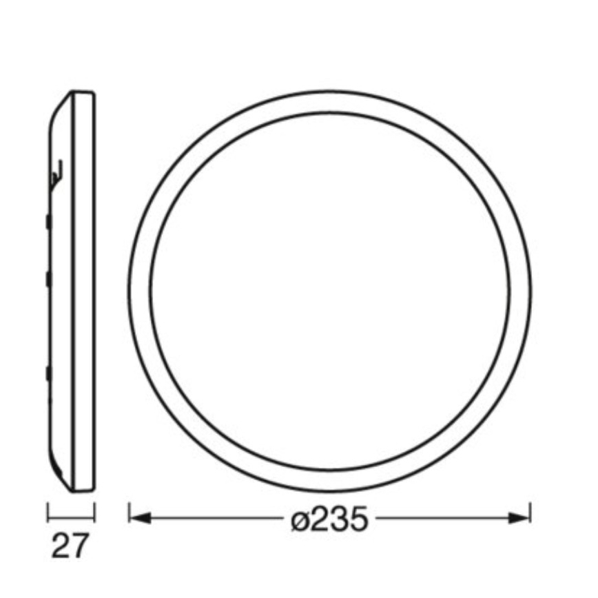 Osram - LED dæmpbar loftlampe ORBIS ULTRA SLIM LED/15W/230V 3000 K Ø 23,5 cm sort