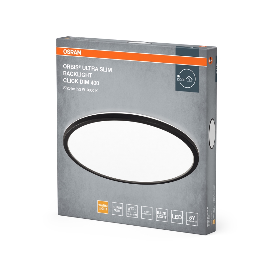 Osram - dæmpbar LED-loftlampe ORBIS ULTRA SLIM LED/22W/230V 3000K Ø 40 cm sort