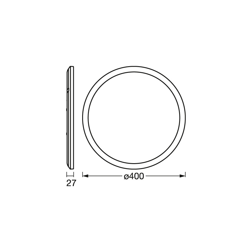 Osram - dæmpbar LED-loftlampe ORBIS ULTRA SLIM LED/22W/230V 3000K Ø 40 cm sort
