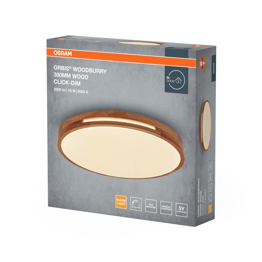 Osram - Dæmpbar LED-loftlampe ORBIS WOODBURRY LED/16W/230V Ø 30 cm