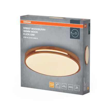 Osram - Dæmpbar LED-loftlampe ORBIS WOODBURRY LED/24W/230V Ø 39 cm beige