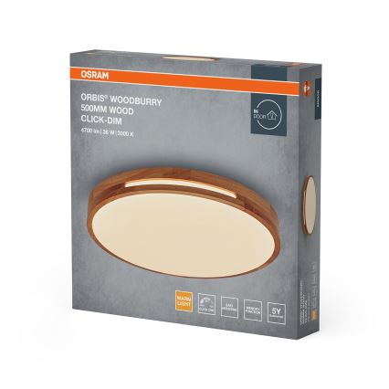 Osram - Dæmpbar LED-loftlampe ORBIS WOODBURRY LED/36W/230V Ø 50 cm
