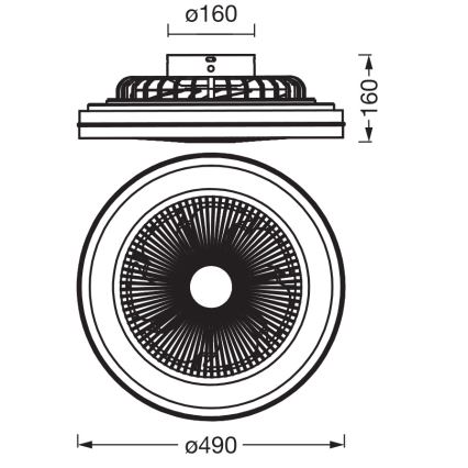 Osram - Dæmpbar LED-loftlampe med ventilator MURLAN LED/26W/230V 3000-6500K + fjernbetjening