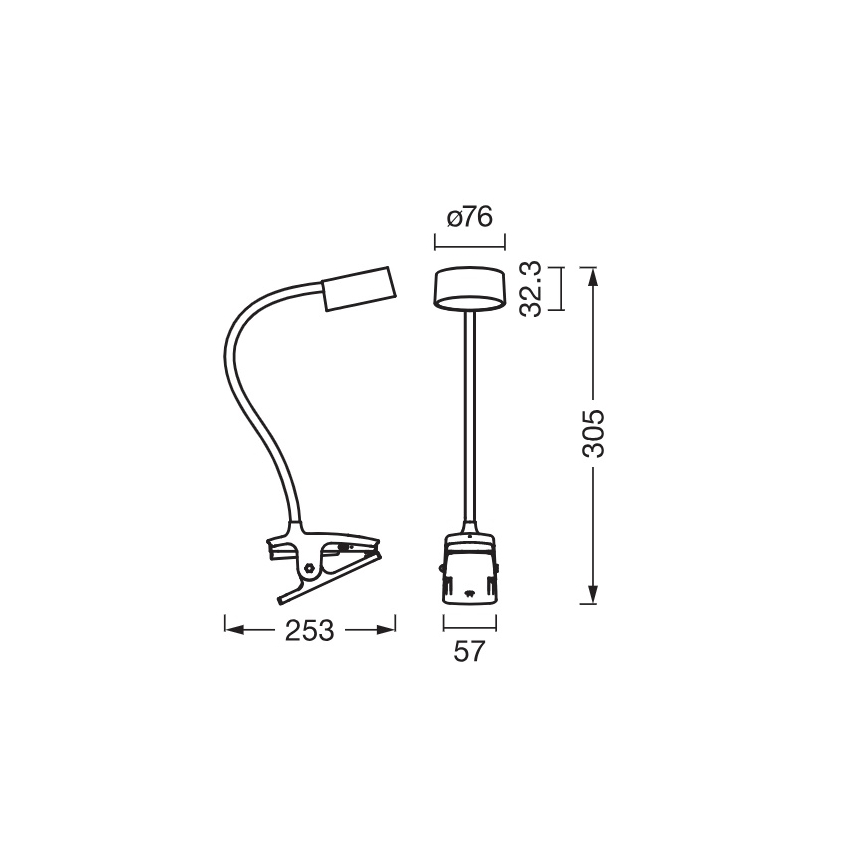Osram - LED dæmpbar bordlampe med klemme OFFICE LINE LED/4,8W/230V 3000/4000/6500K hvid