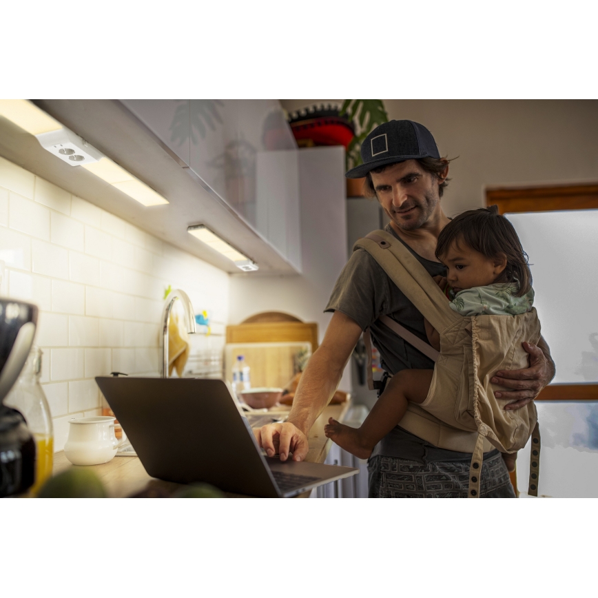 Osram - Dæmpbar LED-underskabslampe med stikkontakter UNDERCABINET LED/10W/230V 3000K 54,8 cm hvid